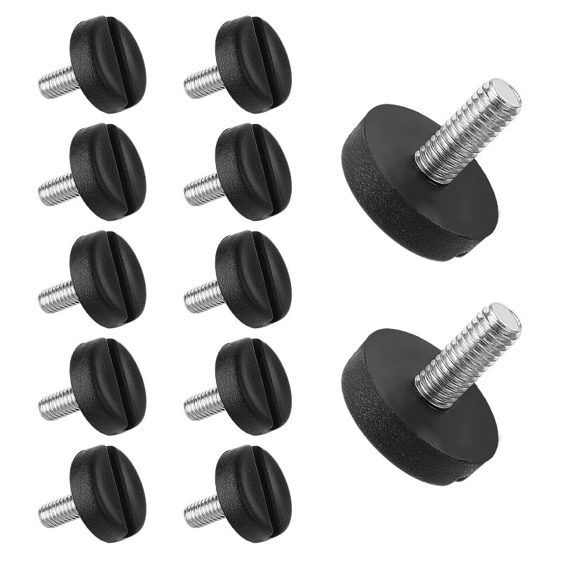 DSLSQD 12 Pack Furniture Leveling Feet Adjustable Furniture Feet Table Legs Heavy Duty Leveling Feet Screw on Furniture Levelers for Table Cabinets Chairs Bar Stool Desk Dresser Wood Legs (M6) - Image 1